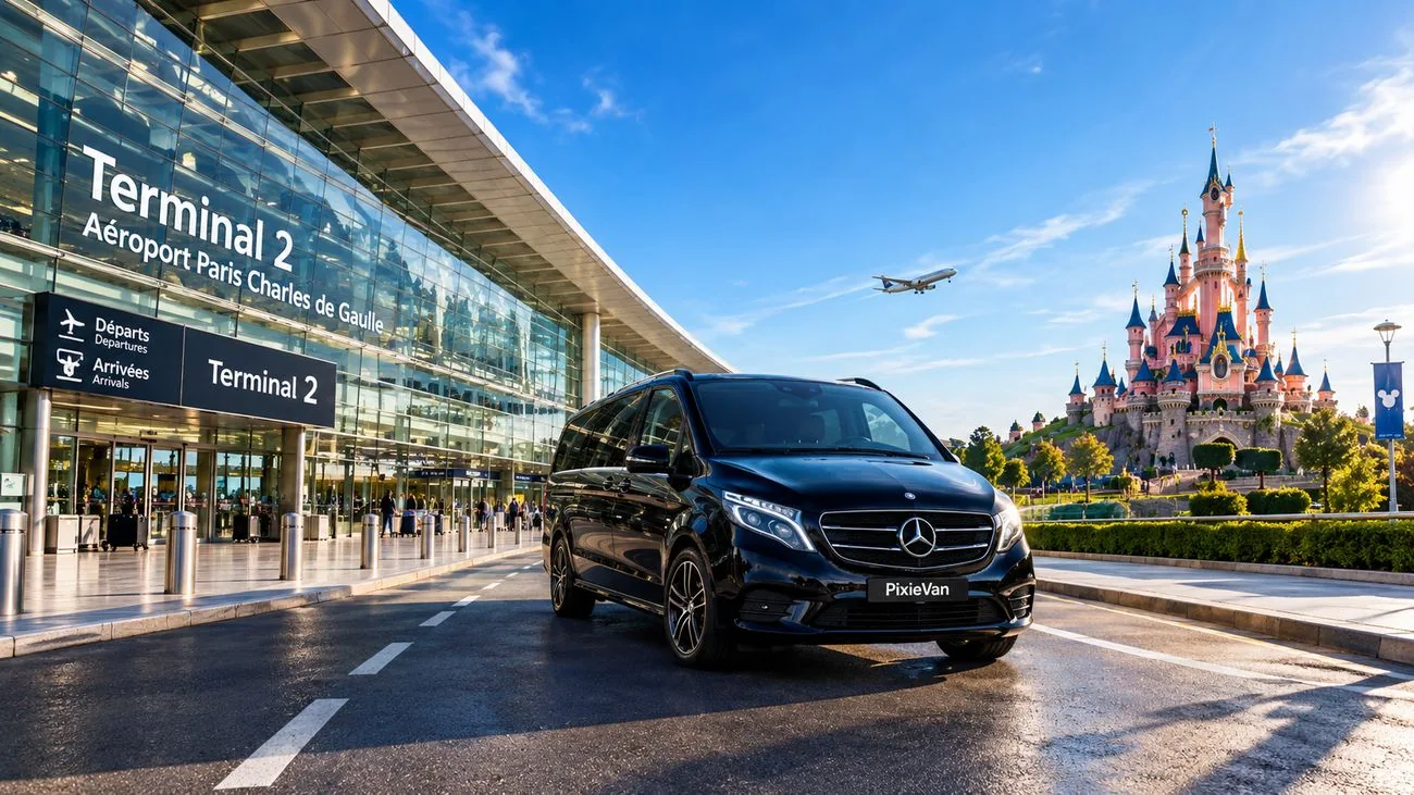 Private van transfer between Paris CDG Airport and Disneyland Paris — PixieVan